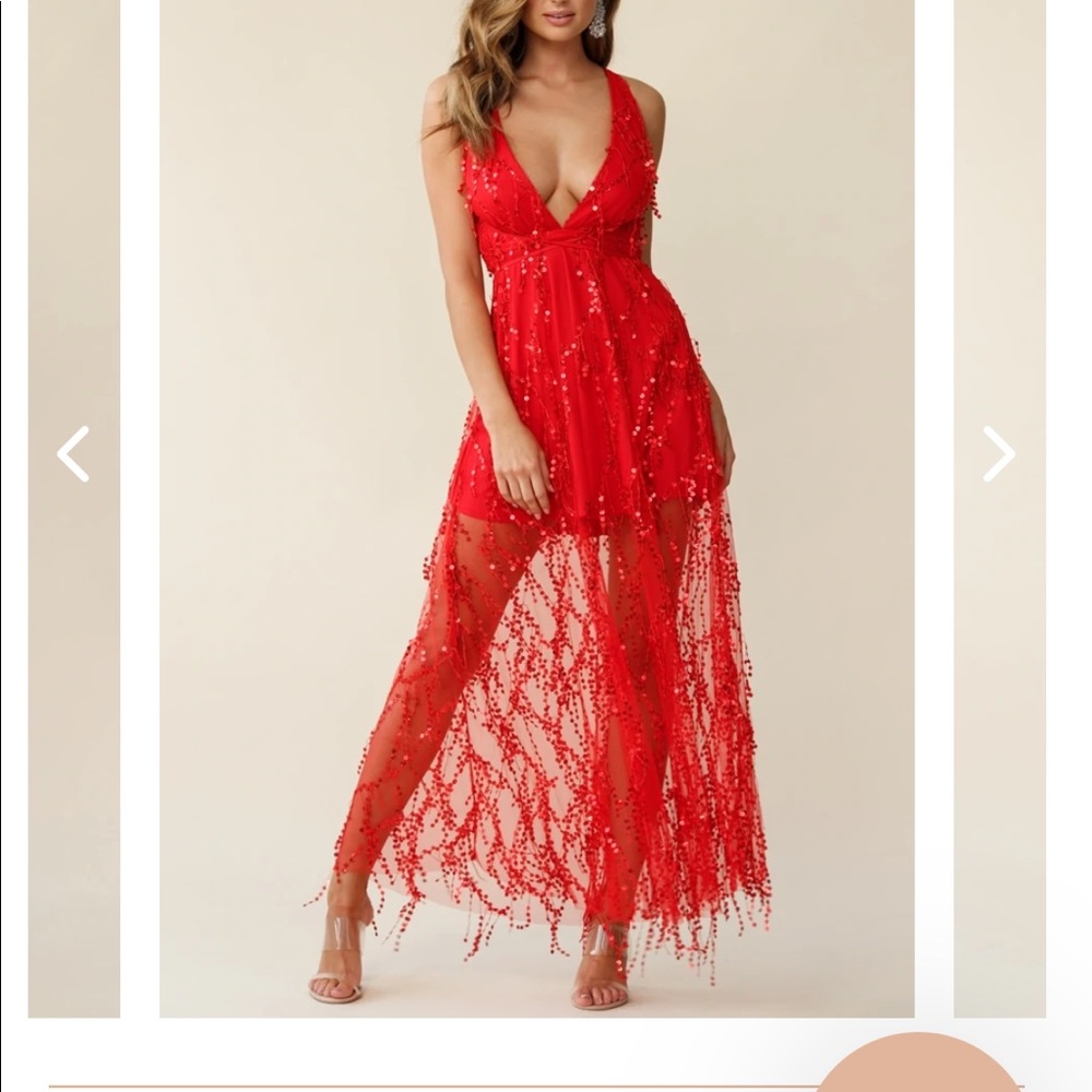 Selfie Leslie Red Sequin Dress